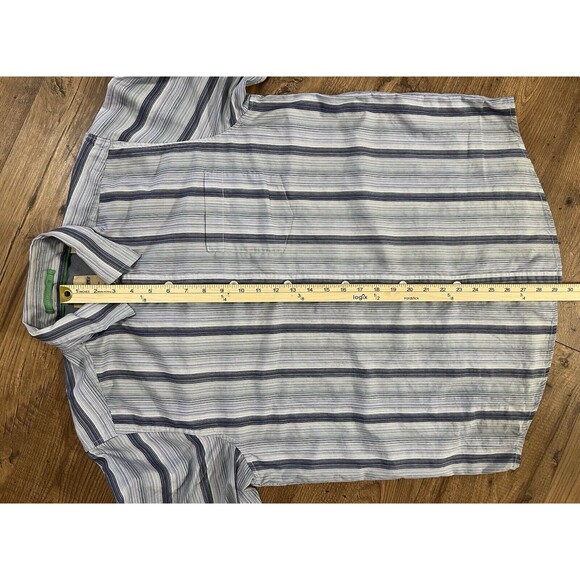 Tommy Bahama Jeans Island Crafted Long Sleeve Button Shirt Means M Striped Blue - Picture 5 of 10